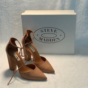 Steve Madden Pamperd lace up pump Tan Nubuck size 8